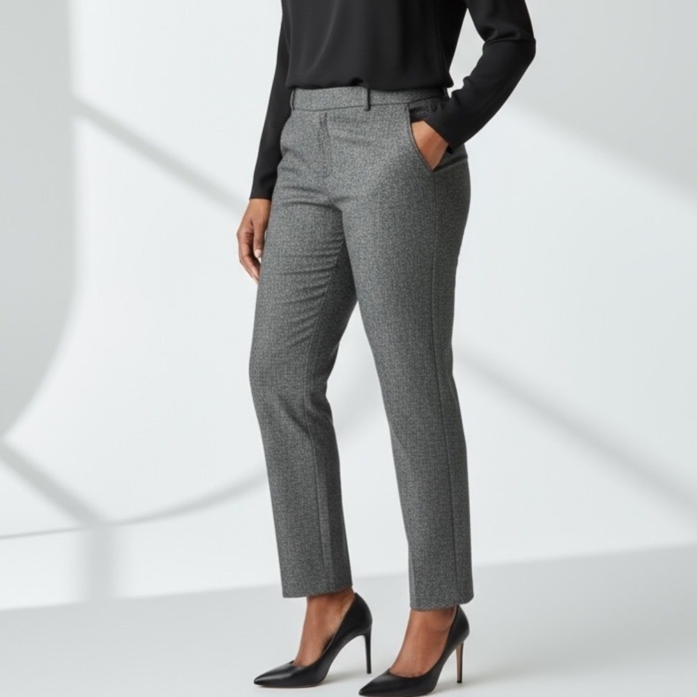 Banana Republic Size 8P SEXY STRAIGHT Wool Blend Trousers Pants Gray Herringbone